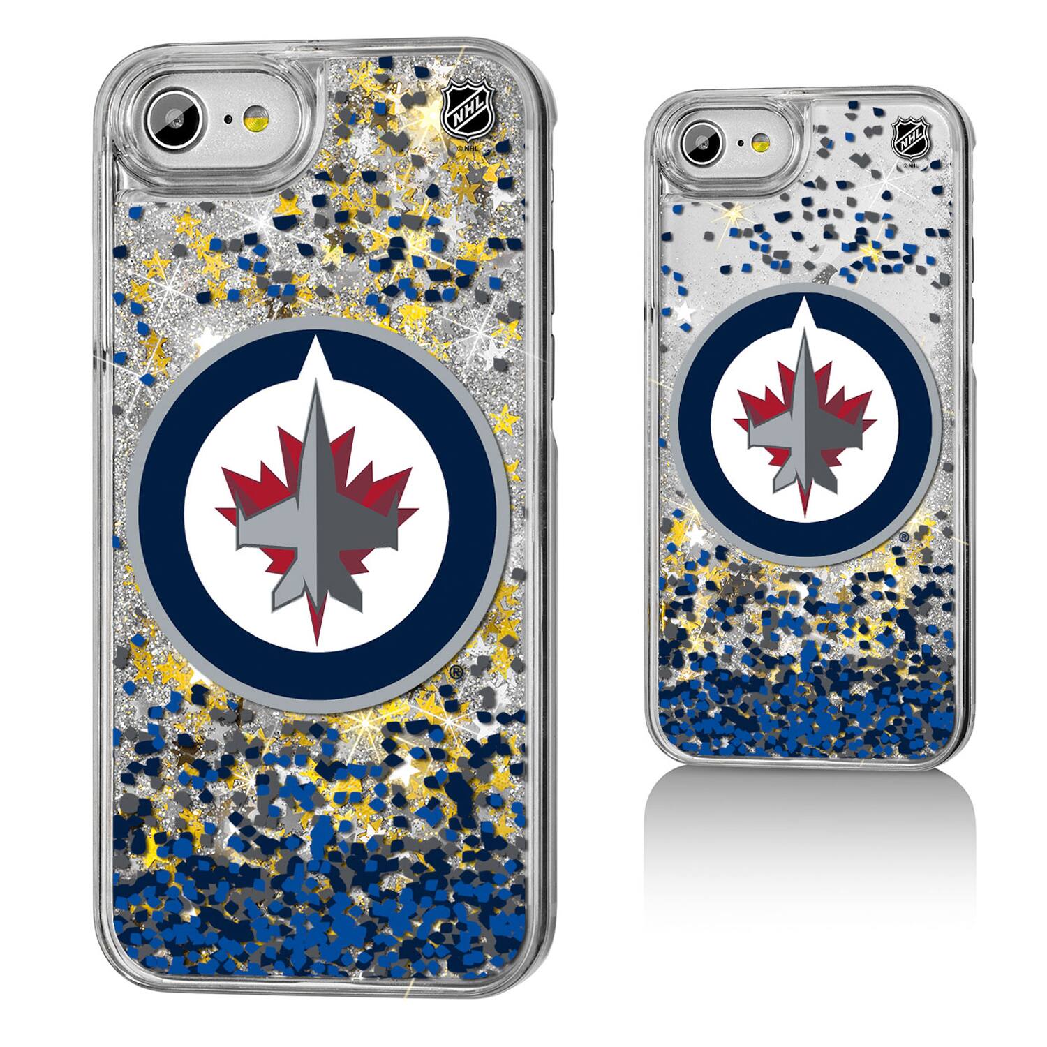Alt View 3. Keyscaper - Winnipeg Jets iPhone Confetti Glitter Case - 15 Pro Max - Multicolor.