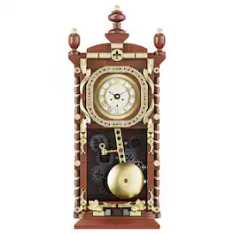 Contixo - BK12 Retro Pendulum Clock 751-Piece Building Set with Quartz Clock Component, Ages 8+ - Brown