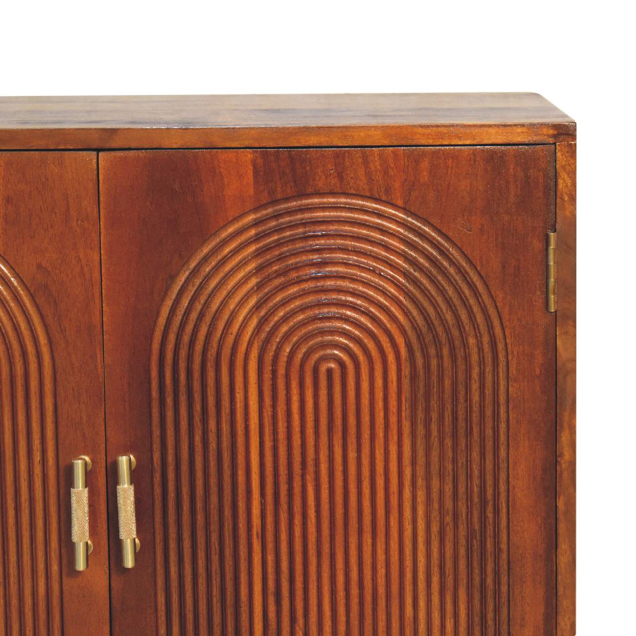 Alt View 1. Artisan Furniture - Artisan Furniture Solid Wood Chestnut Carved Ball Cabinet - Chestnut.