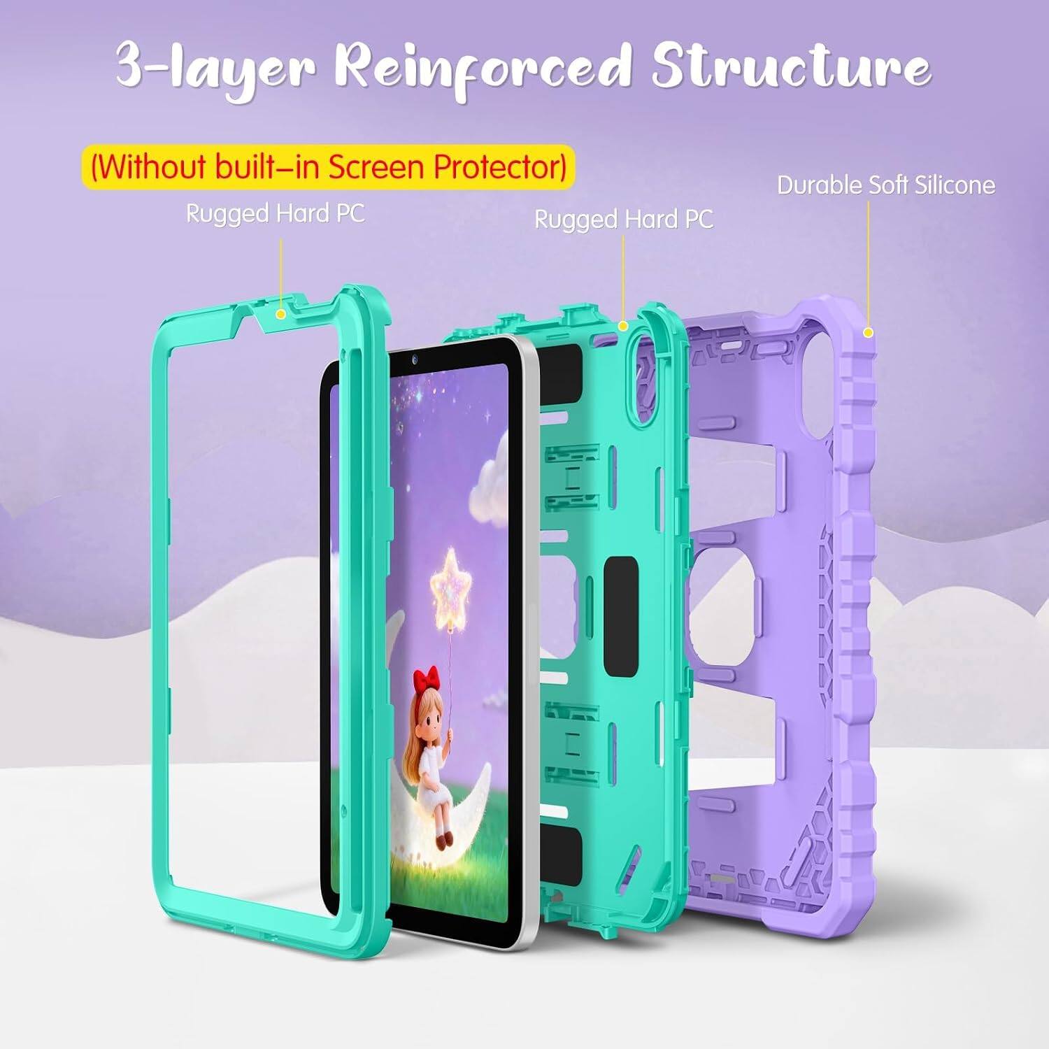 3-layer Reinforced Structure (Without built-in Screen Protector)  
Durable Soft Silicone  
Rugged Hard PC