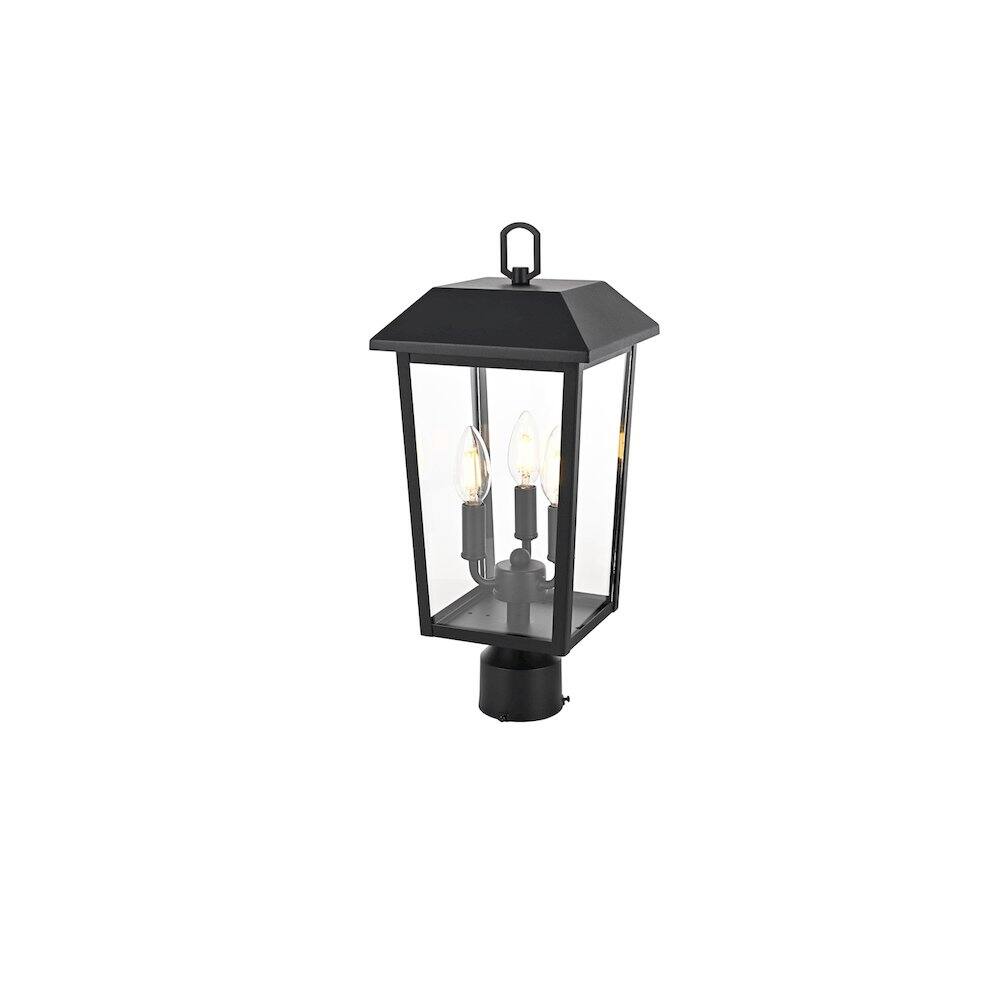 Angle. Elegant Lighting - Riggs 8 x 18 inch Outdoor Post Light in Black - Black.