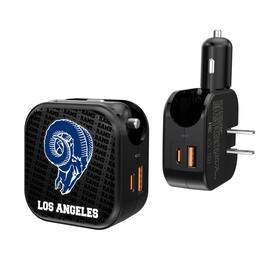 Keyscaper - Los Angeles Rams Team Logo Dual Port USB Car & Home Charger - Multicolor
