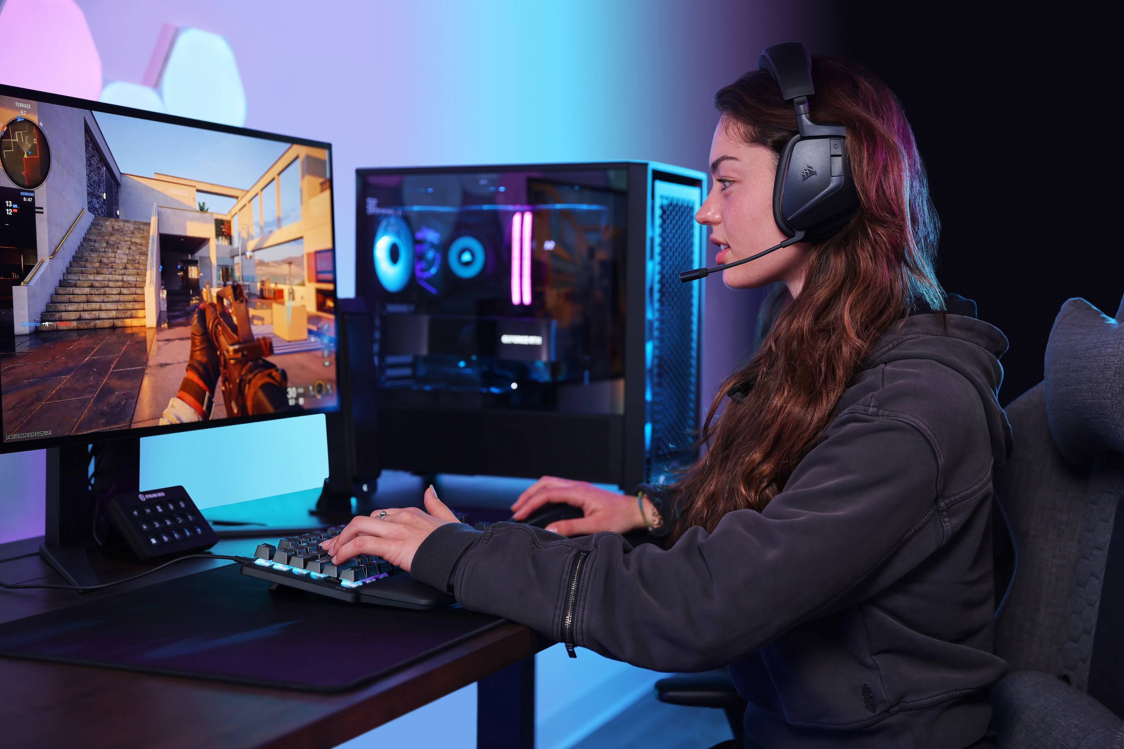 Alt View 15. CORSAIR - VOID v2 Wireless Gaming Headset for PC, PS5, PS4, Nintendo Switch, and Mobile - Carbon.