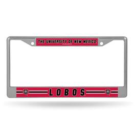 Rico Industries - New Mexico Lobos Chrome Metal License Plate Frame - Multi