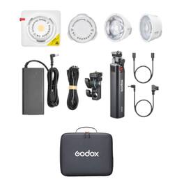 Godox - ML100R RGB LED Video Light w/15 36 Lens BG02 Battery Grip Kit