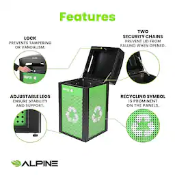 Green -Square Opening Lid