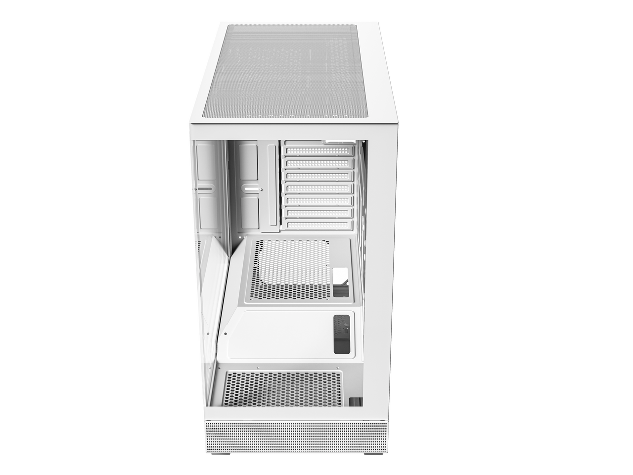 Alt View 2. DIYPC - DIYPC IDX6-W-NF White ATX Gaming Case, Dual USB3.0/Type-C, Dual Tempered Glass (Fans Not Incl.) - White.