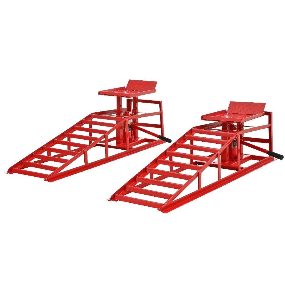 Alt View 6. Ropilly - Ropilly 5 Ton Hydraulic Car Ramps 10000 lb Truck Service Lift 2 Pack Red.