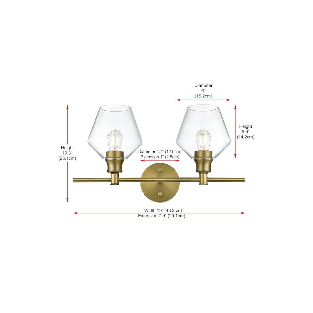 Diameter 6" (15.2cm)  
Height 5.6" (14.2cm)  
Height 10.3" (26.1cm)  
Diameter 4.7" (12.0cm)  
Extension 1" (2.5cm)  
Width 19" (48.2cm)  
Extension 7.9" (20.1cm)
