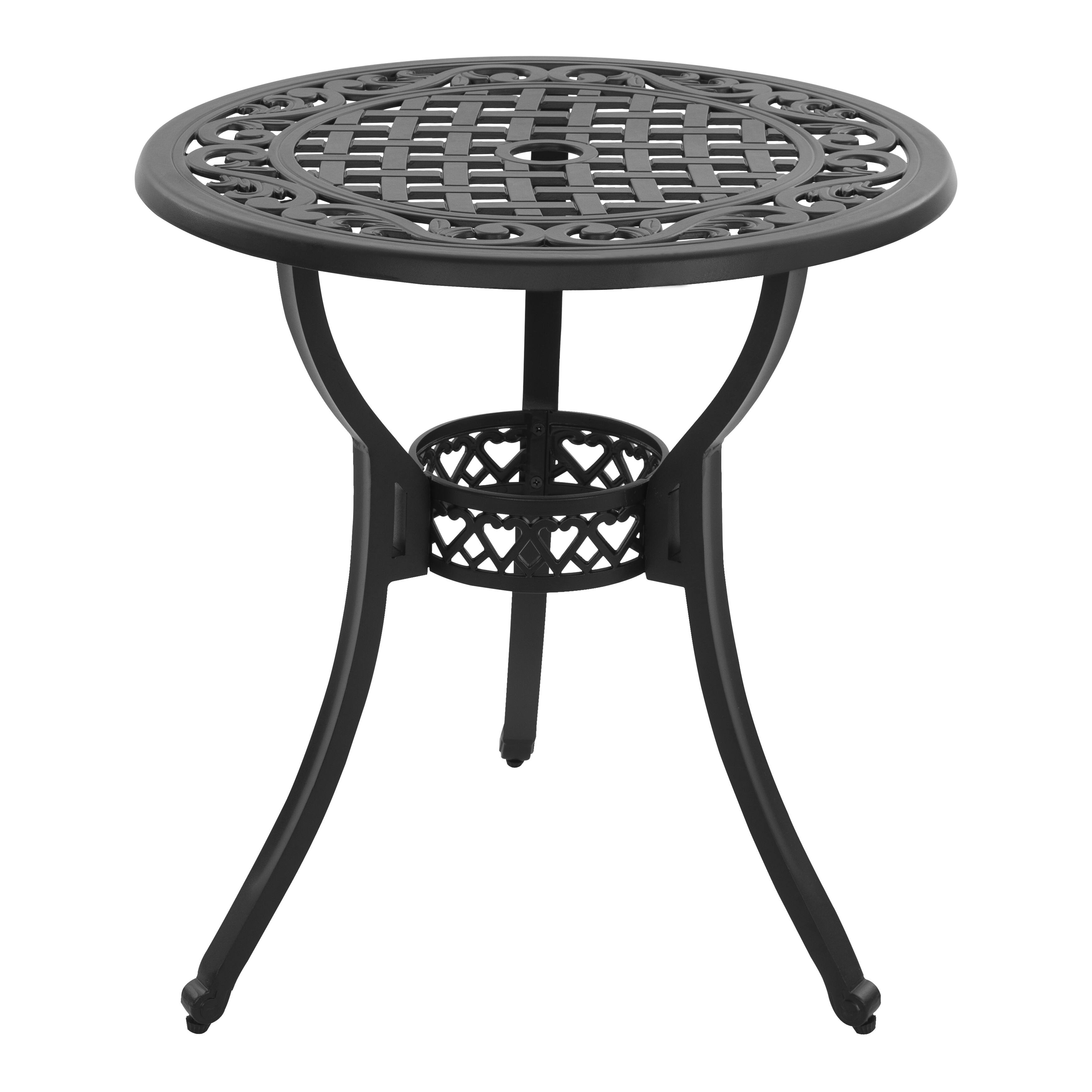 Alt View 7. Nuu Garden - 3-Piece Round Patio Bistro Set，Cast Aluminum Bistro Table with Umbrella Hole and Chairs Set of 2 - black.