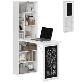 Homcom - Fold-out Convertible Office Desk - White