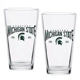 Indigo Falls - Michigan State Spartans 16oz. Established Pint Glass Two-Set - Multicolor