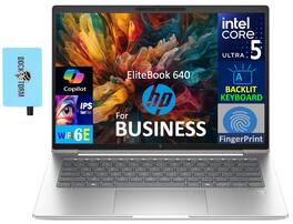 HP - EliteBook 640 Laptop 14.0 WUXGA (Intel Ultra 5-135U, 32GB DDR5, 2TB PCIe SSD, Win 11 Pro) w/USB Hub - Pike Silver