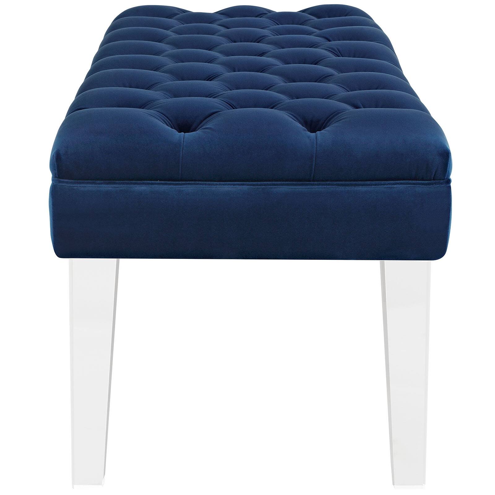 Back. Modway - Valet Performance Velvet Bench by Modway - Navy.