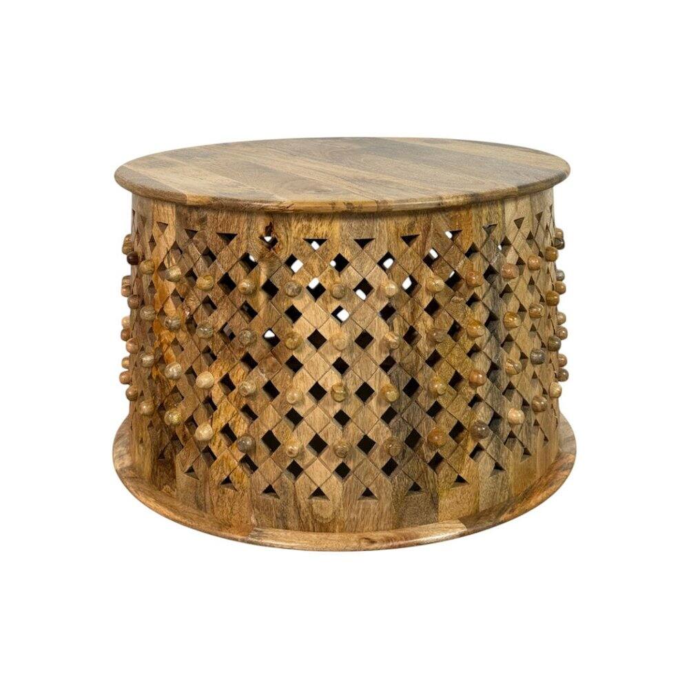 Alt View 1. Carolina Chair & Table - Artisan 30" Lattice Weave Mango Wood Coffee Table - Natural - Brown.