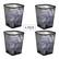 Alt View Zoom 16. Mind Reader - Mesh Trash Can, Waste Paper Basket, Square, Office, Metal Mesh, 9.75"L x 9.75"W x 12.25"H, Set of 4 - Black.