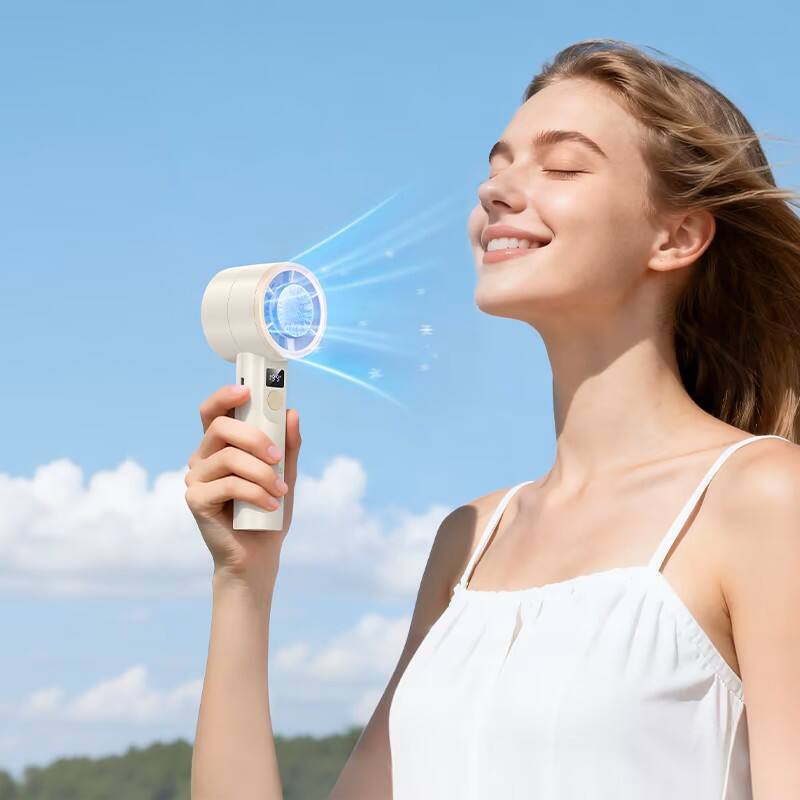 Alt View 1. hoco. - HX612 Ice Pack Dual‑Cooling Portable Fan with LED Display - Black.