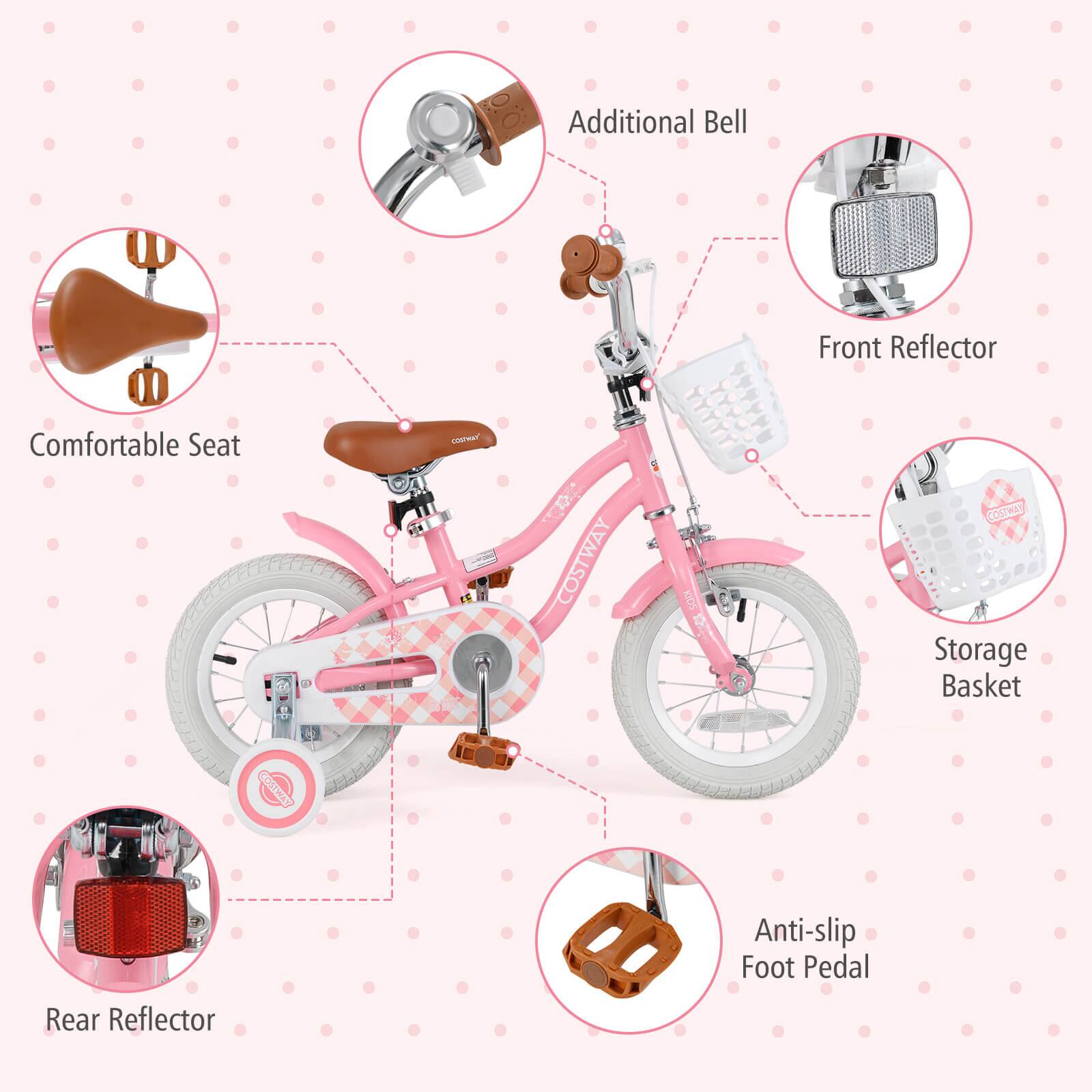 - Additional Bell
- Front Reflector
- Storage Basket
- Rear Reflector
- Anti-slip Foot Pedal
- Comfortable Seat