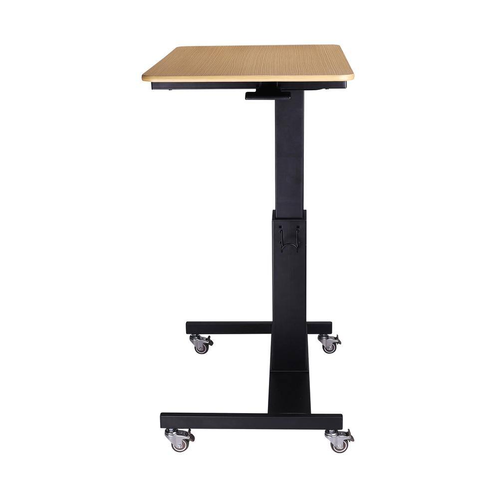 Alt View 3. Rocelco - 28" Height Adjustable Mobile School Standing Desk - Brown.