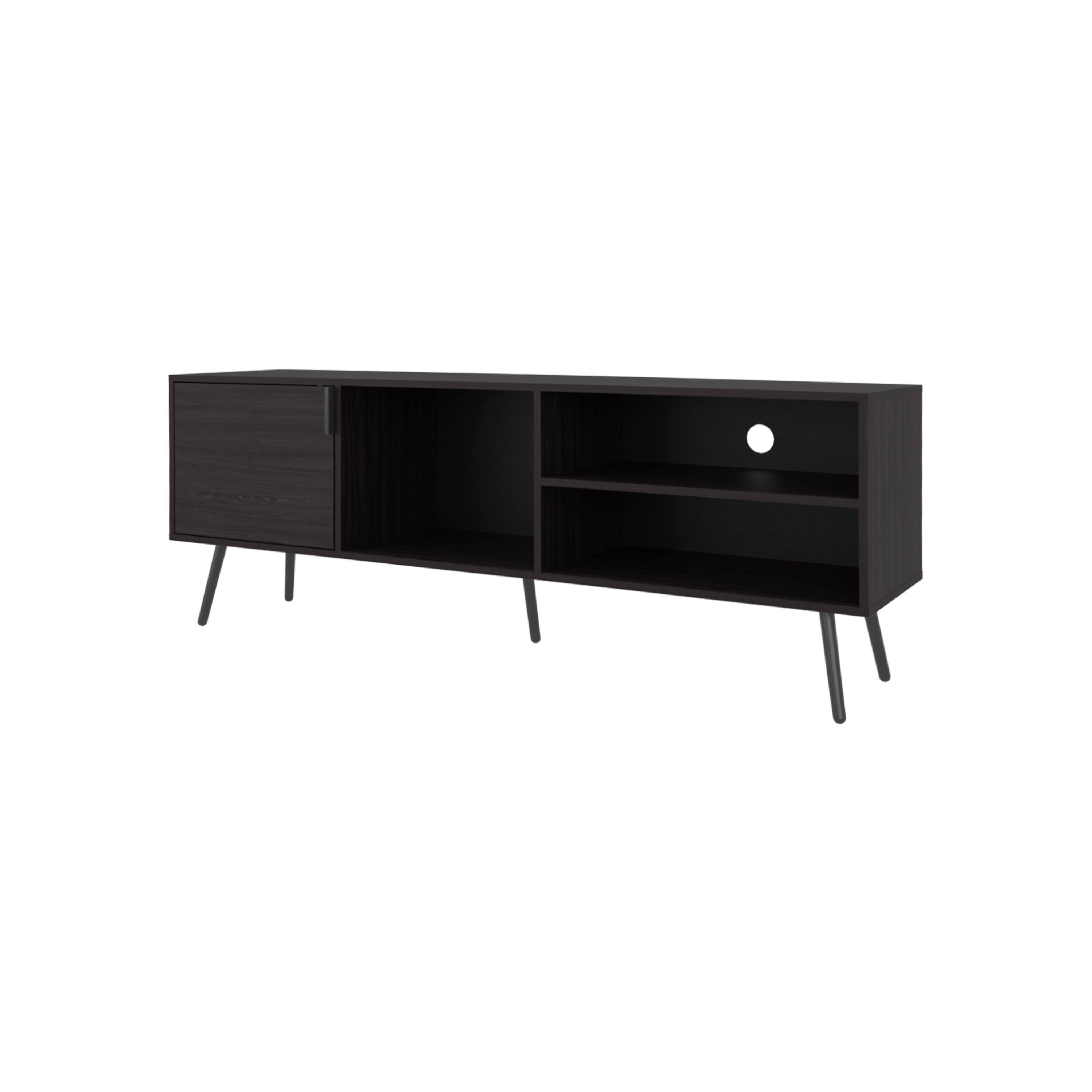 Angle. APRILSOUL - Mescal Tv Stand Multistorage with a Door and Open Storage Wengue - Wenge.