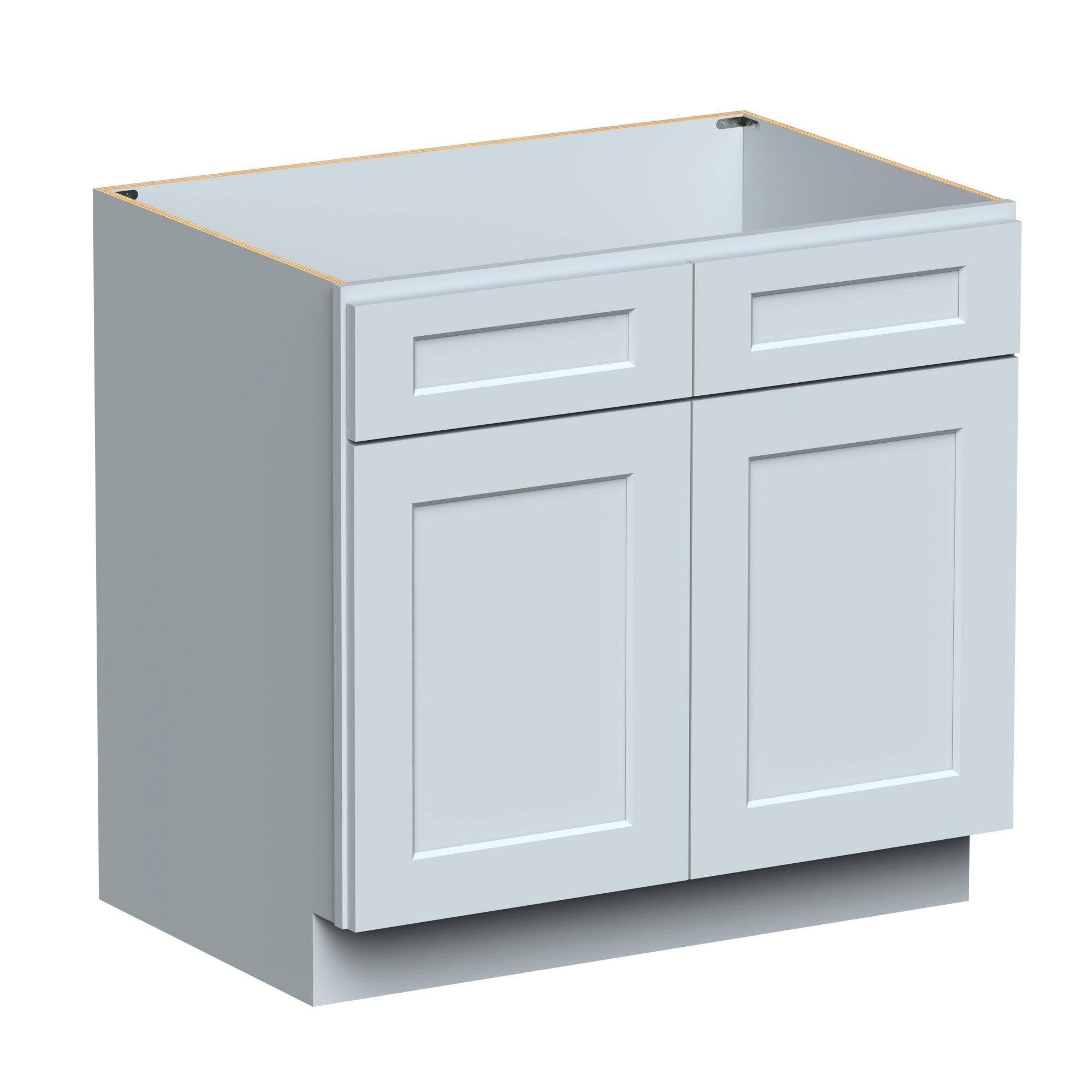 Alt View 1. Boyel Living - 36in.W x24in.D x34.5in.H DOVE GREY SINK BASE Fully assembled Cabinet With Two HDF Doors - Gray.