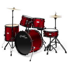 Ashthorpe - Adult Drum Set with Remo Heads (Set of 5) - Red