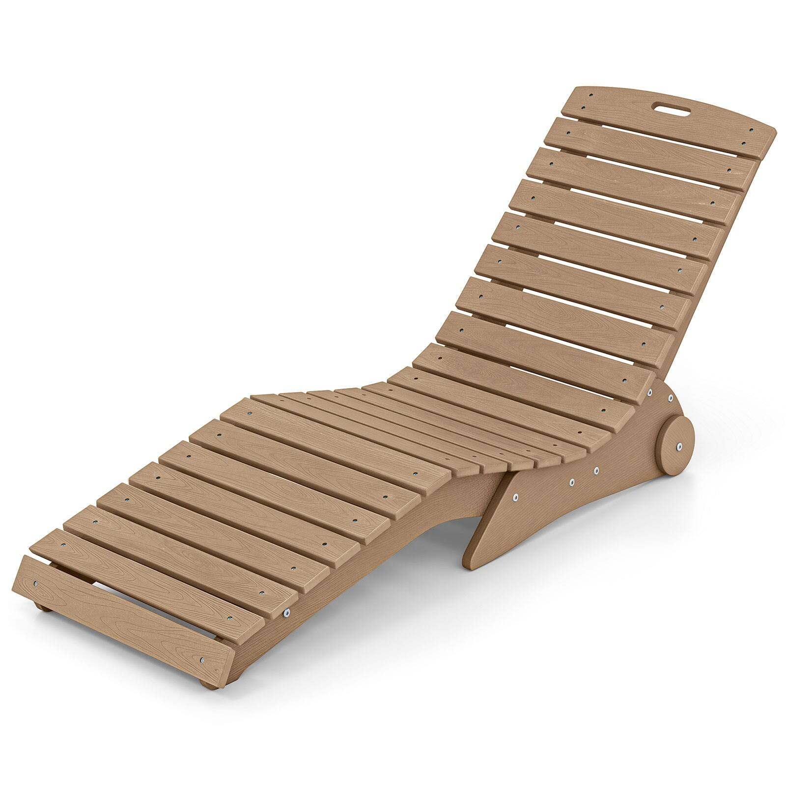 Alt View 1. Costway - Costway In-Pool Lounge Chair HDPE Pool Chaise with Wheels 5.5-8.5 in Water Depth 450 LBS - Brown.