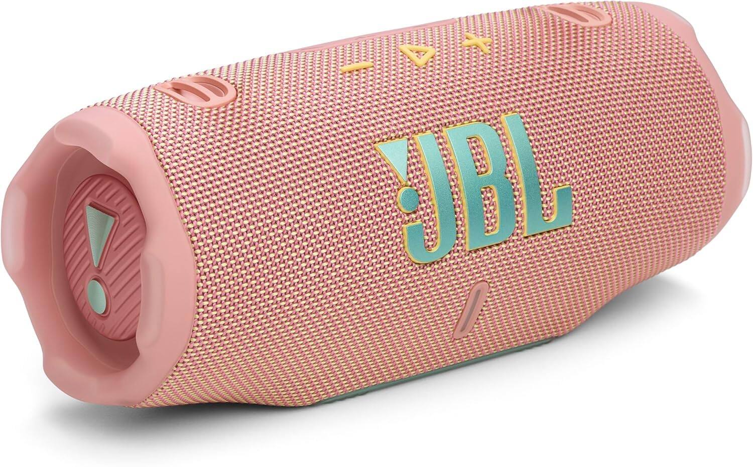 Left. JBL - Charge 6 Portable Waterproof Bluetooth Speaker with Carrying Case - Pink.