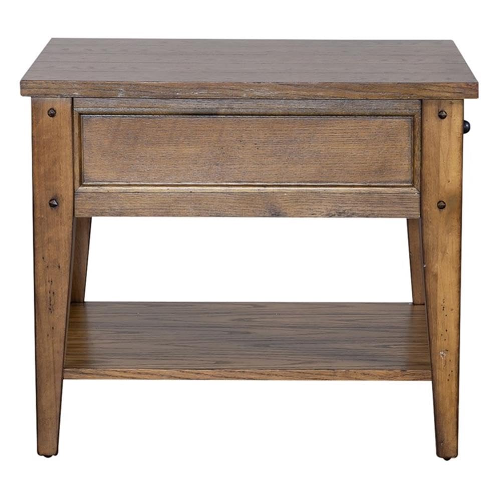 Alt View 2. Liberty Furniture Industries - Lake House End Table in Oak - Brown.