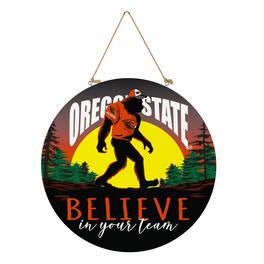 Evergreen Enterprises - Oregon State Beavers 18" Bigfoot "Believe in Yourself" Team Logo Wood Round Door Sign - Multicolor