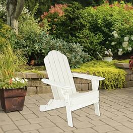 Hivvago - Folding All-Weather Patio Chair with Integrated Cup Holder - White