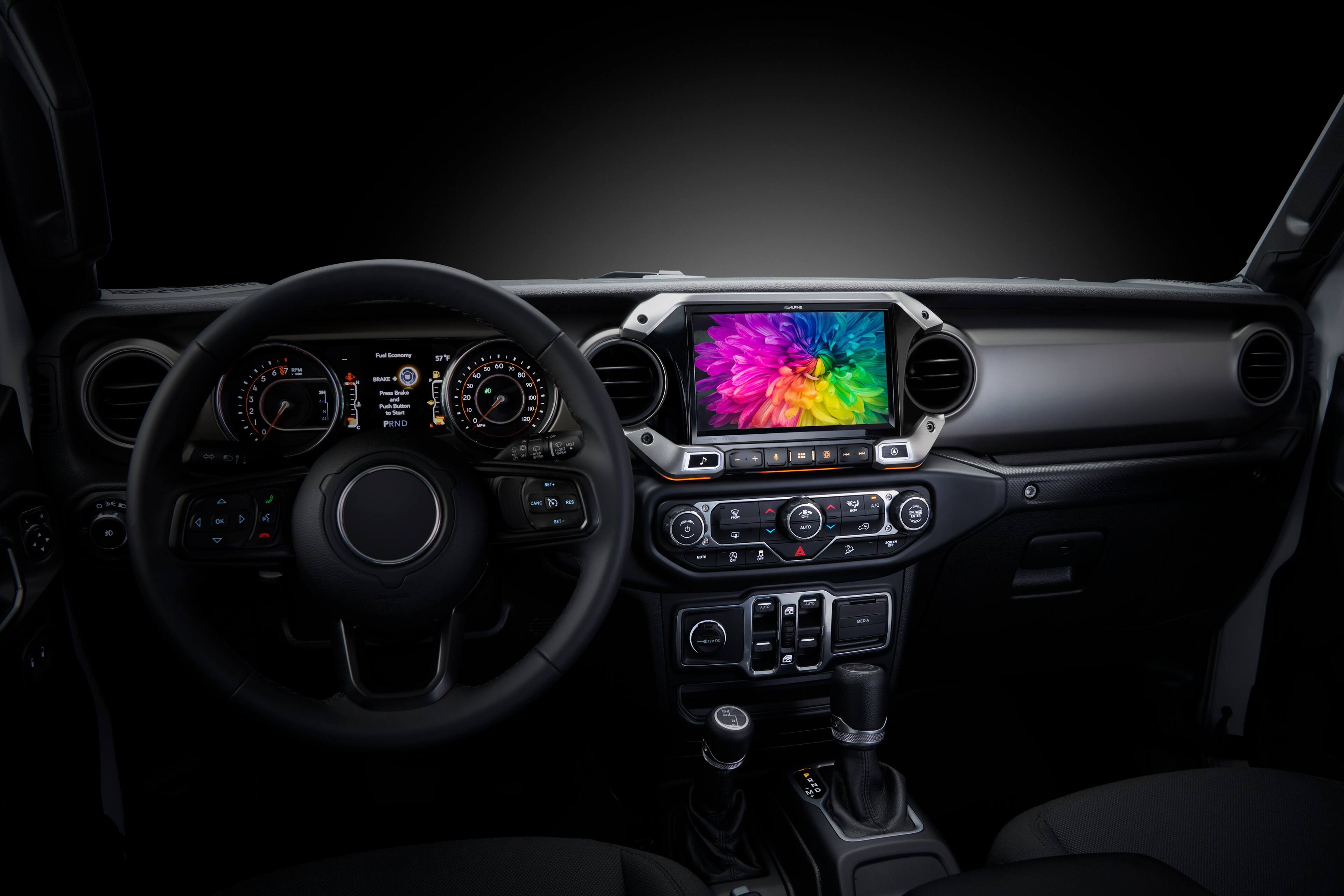 Angle. Alpine - 9" Android Auto and Apple CarPlay Bluetooth Digital Media Receiver - Black.