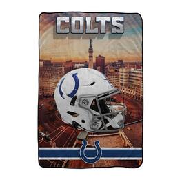 Pegasus - Indianapolis Colts 66" x 95" Oversized Skyline Series Helmet Ultra Cozy Blanket - Multicolor