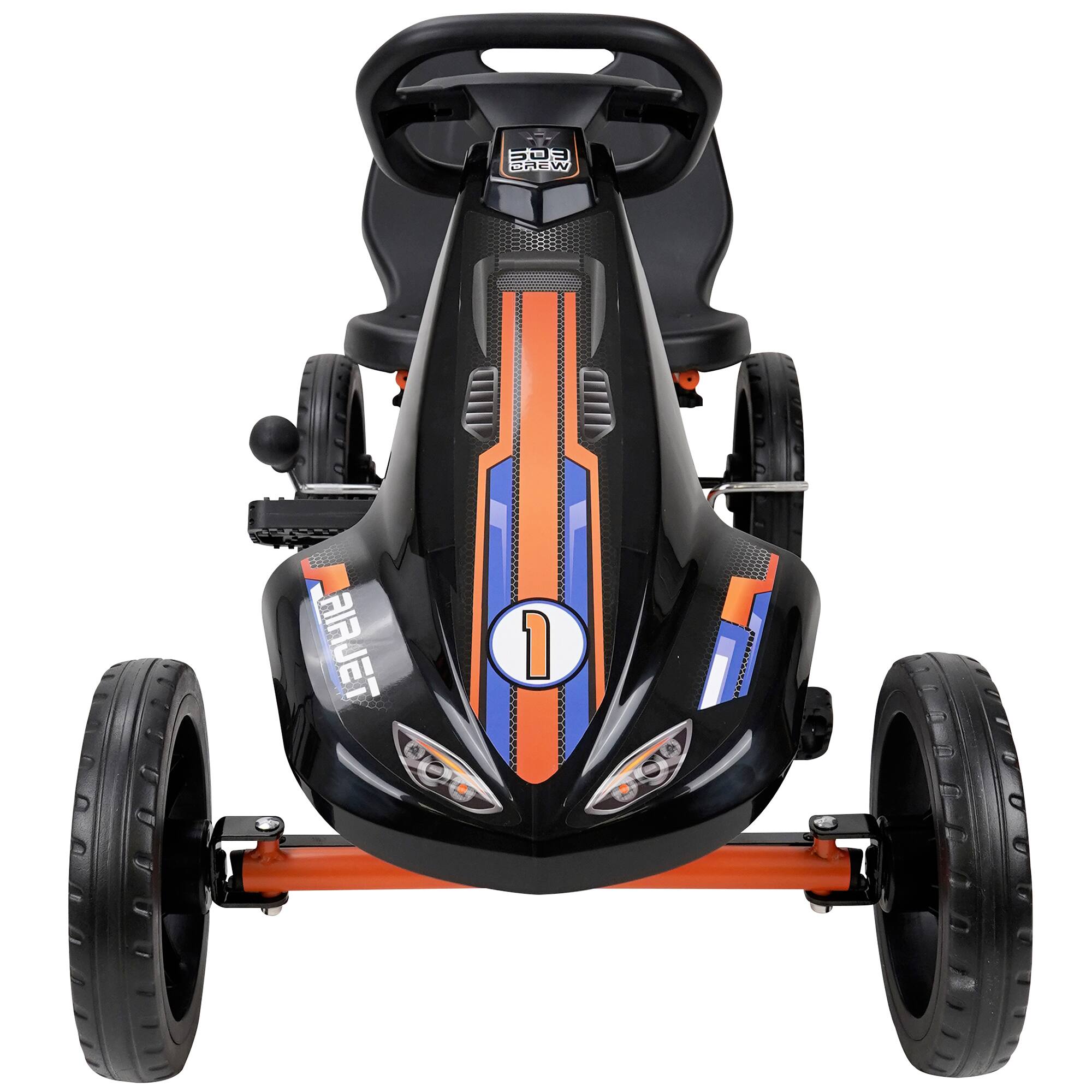 Angle. 509 Crew - 509 Crew: Air Jet Pedal Kids Go Kart, Metal, Orange, Ride-on, Kids.