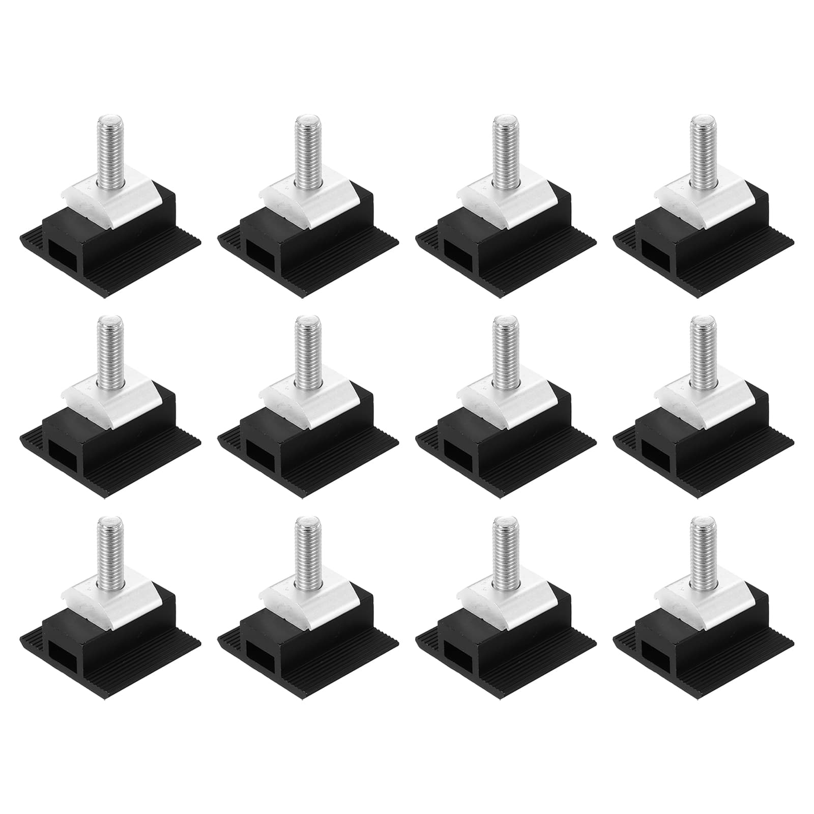 Unique Bargains - Adjustable Solar End Clamp Aluminum 30mm for Solar Panel Mount Bracket Roof Mounting System - Black