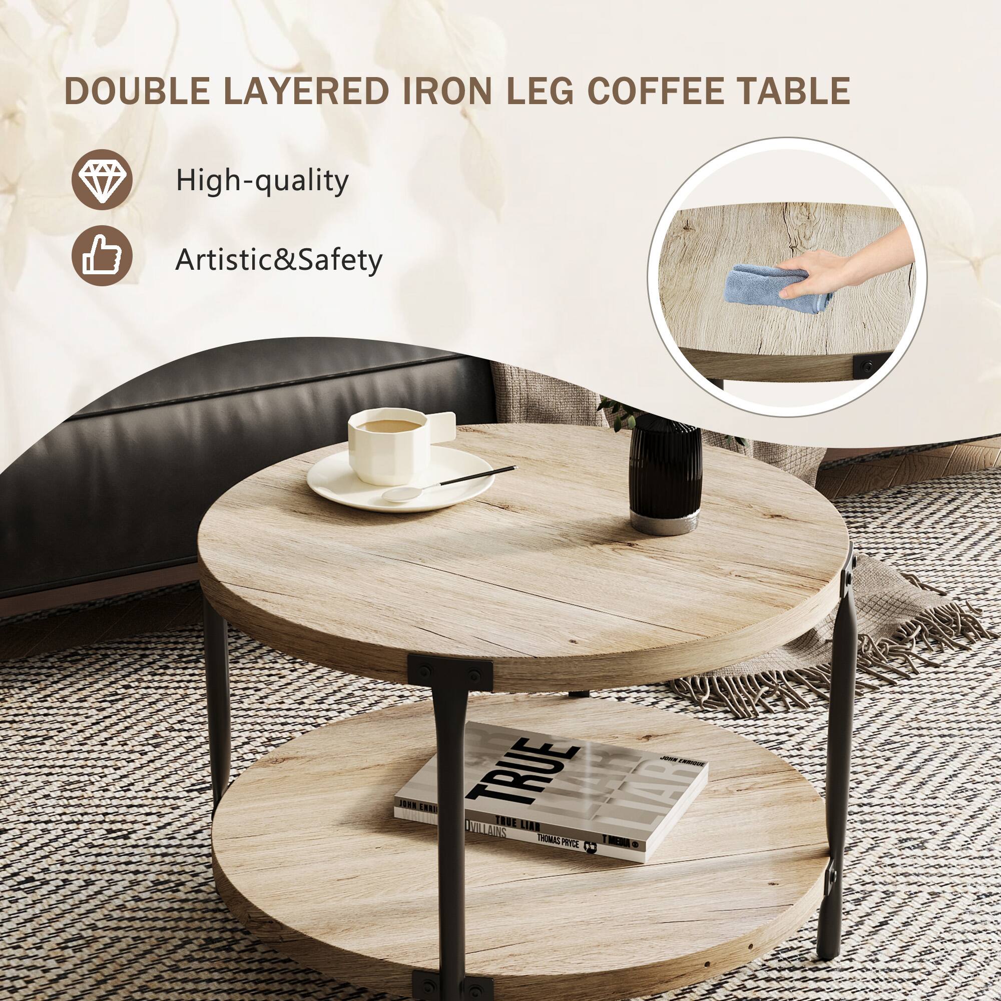 DOUBLE LAYERED IRON LEG COFFEE TABLE

- High-quality
- Artistic & Safety