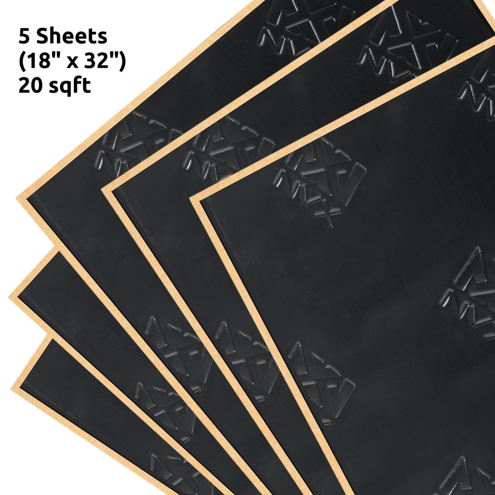 NVX - SDBTK20 Stealth Black 91 mil Thick 20 sqft. Audio Vibration Insulation and Sound Deadener Mat (Five 18”x32” Pieces)