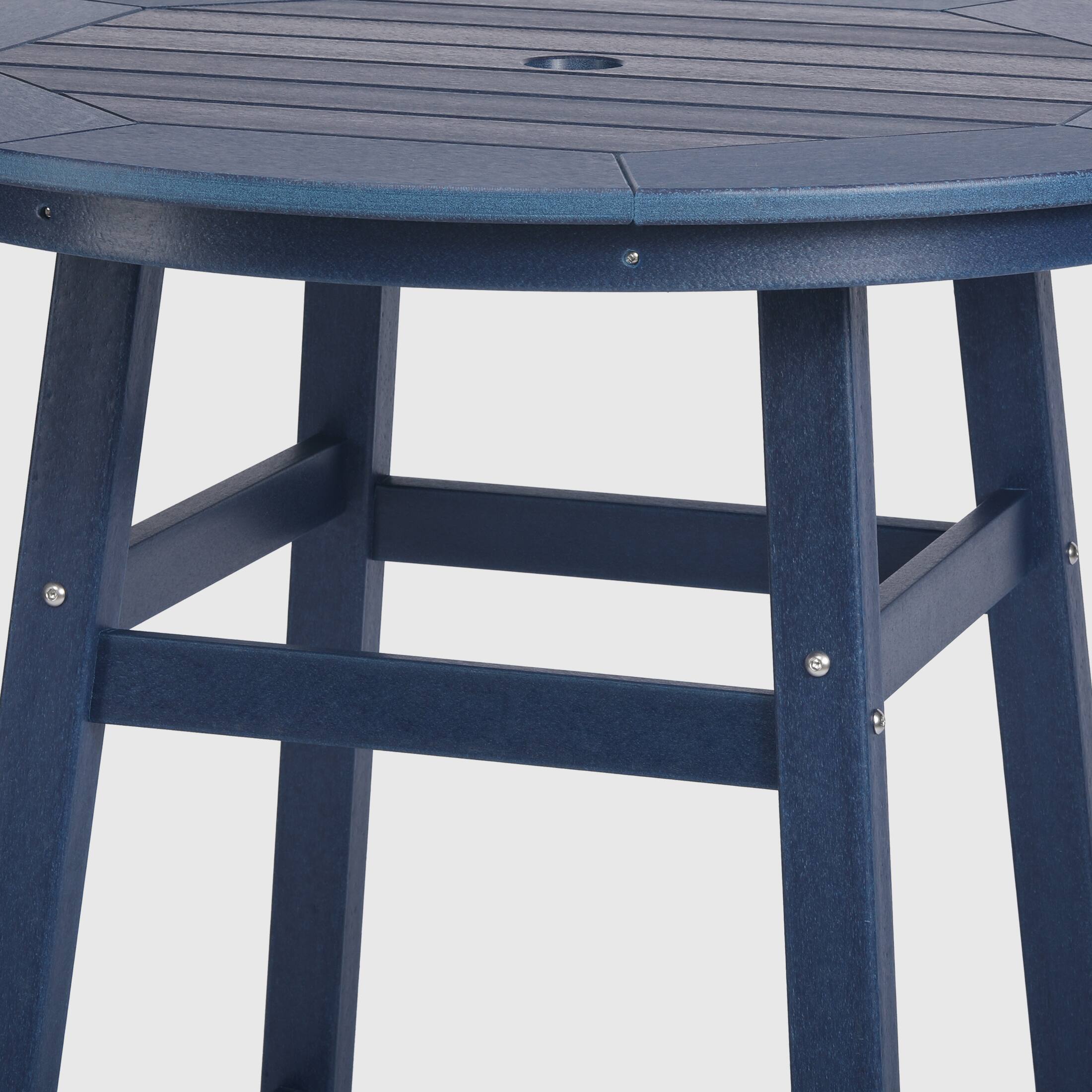 Alt View 2. WestinTrends - WestinTrends Malibu Outdoor 35" HDPE Round Patio Counter Height Bar Table - Navy Blue.