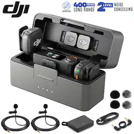DJI - Mic 3 (2 TX + 1 RX + Charging Case) Mini Wireless Microphone + Deco Mic Bundle