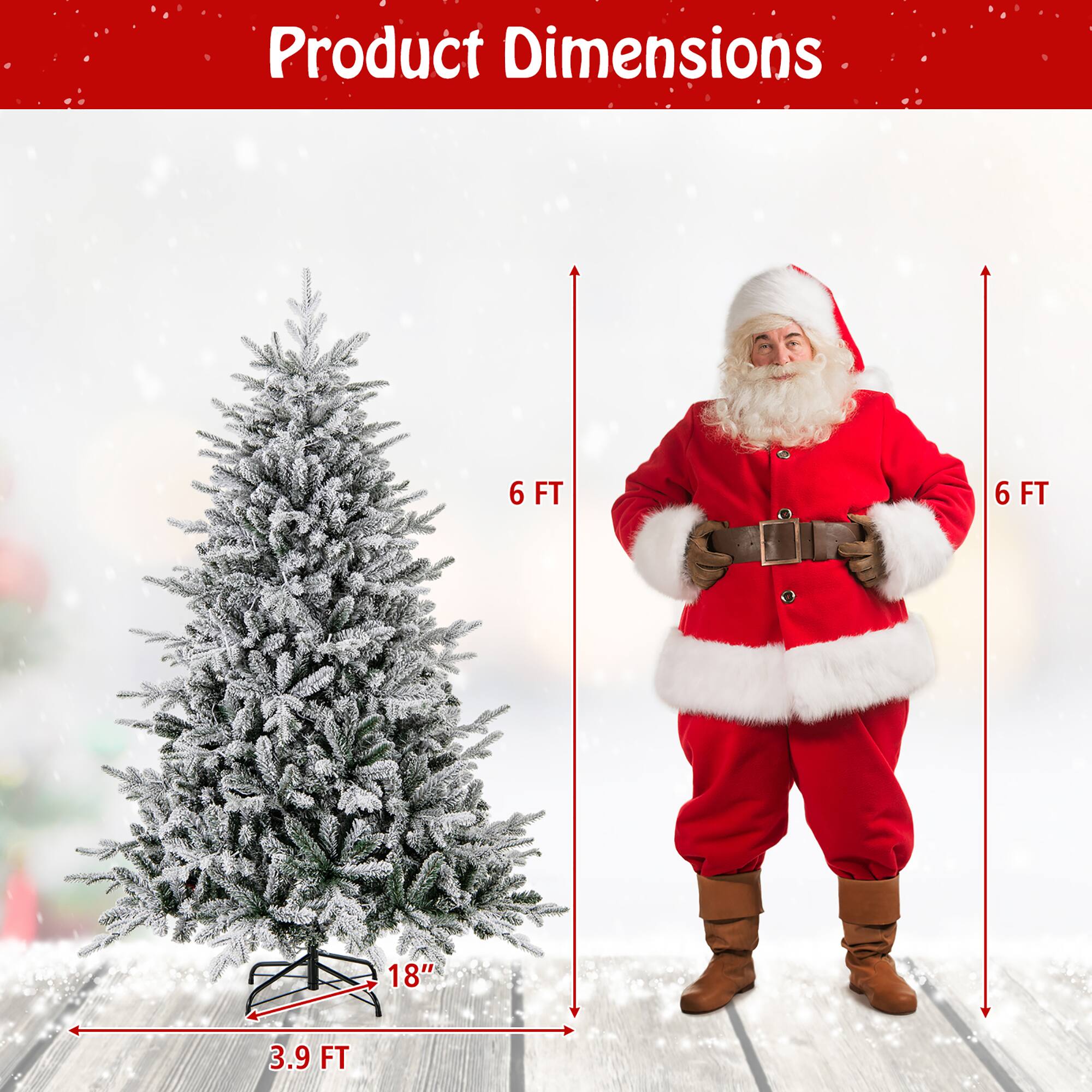 Product Dimensions

- 6 FT
- 6 FT
- 18"
- 3.9 FT