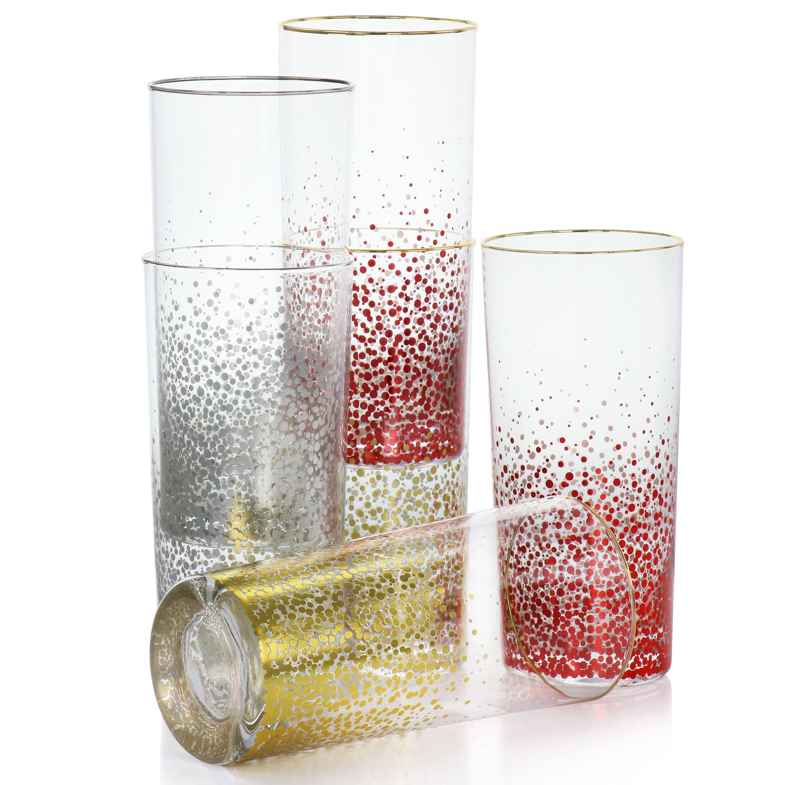 Alt View 1. Gibson - Laurie Gates California Designs Audrey Hill 6 Piece 16oz Glass Tumbler Set in Assorted Colors - Assorted.