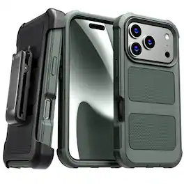 RomeTech - Defender Rugged Case for Apple iPhone 17 Pro Max - Green