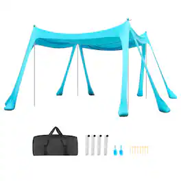 Loheer - Beach Tent Sun Shelter, 10x10 Easy Pop Up Beach Canopy UPF50+ Portable Shade for Family Camping - Green