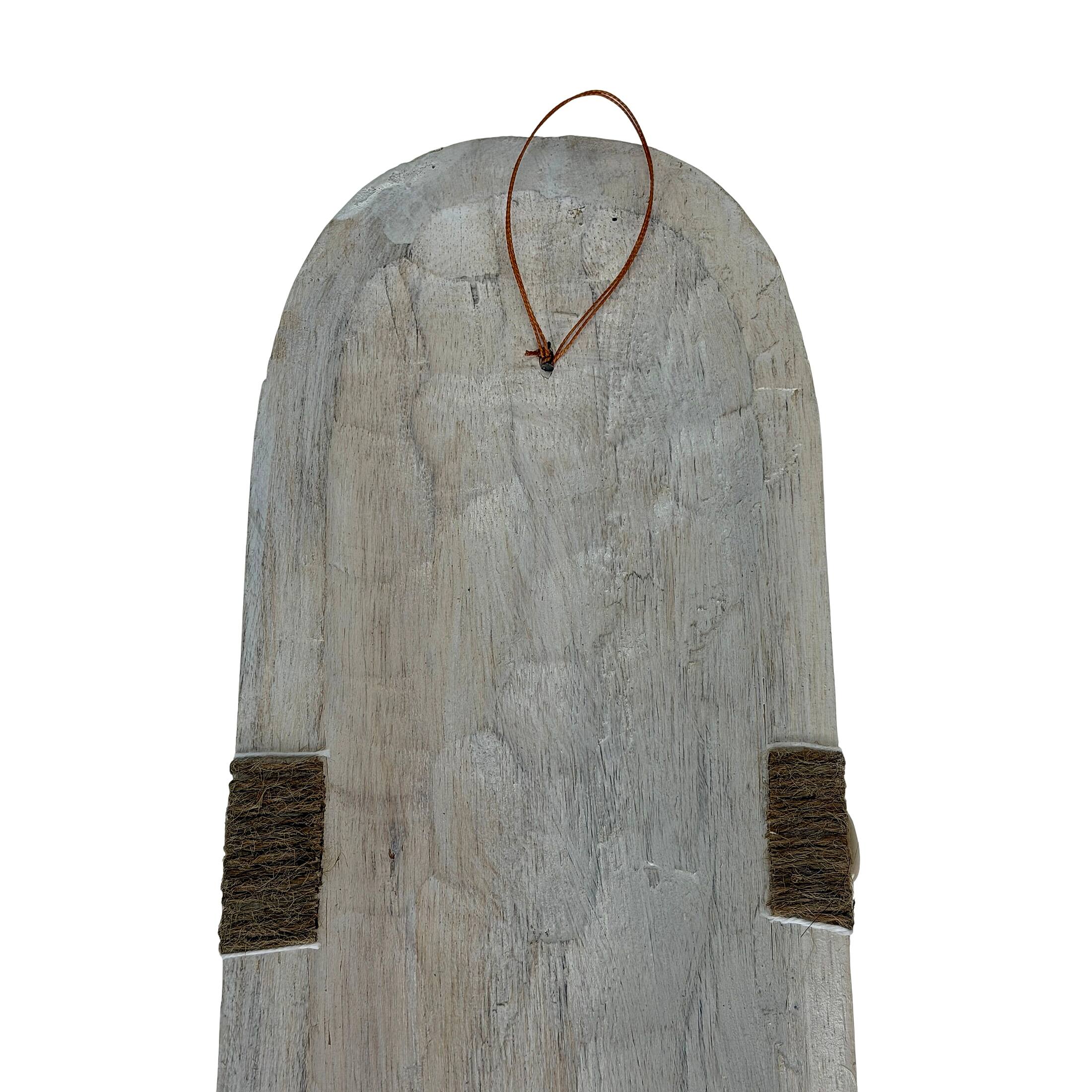 Alt View 2. Things2Die4 - Set of 3 Tiki Mask Wall Sculptures Whitewashed Wood 39.5 in Tropical - Natural.