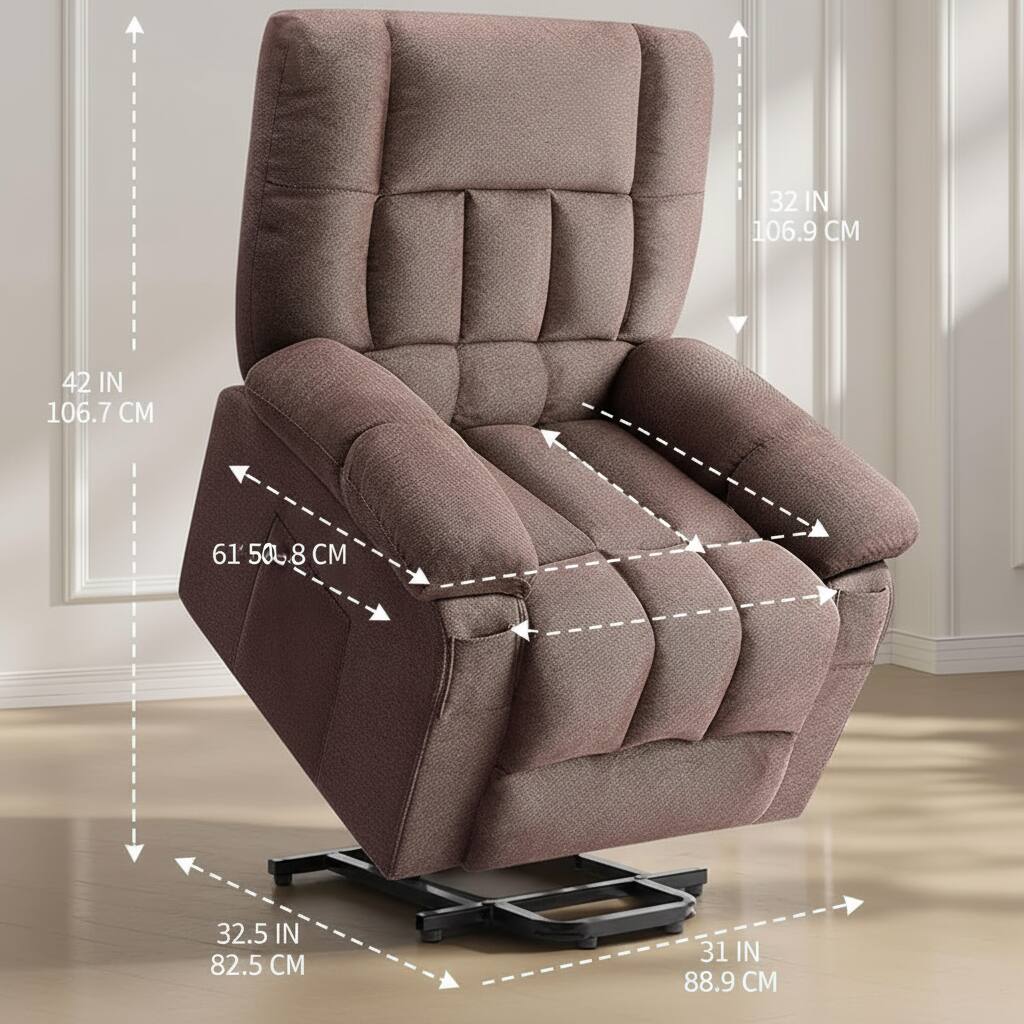 32 IN 106.9 CM  
42 IN 106.7 CM  
61 IN 150.8 CM  
32.5 IN 82.5 CM  
31 IN 88.9 CM