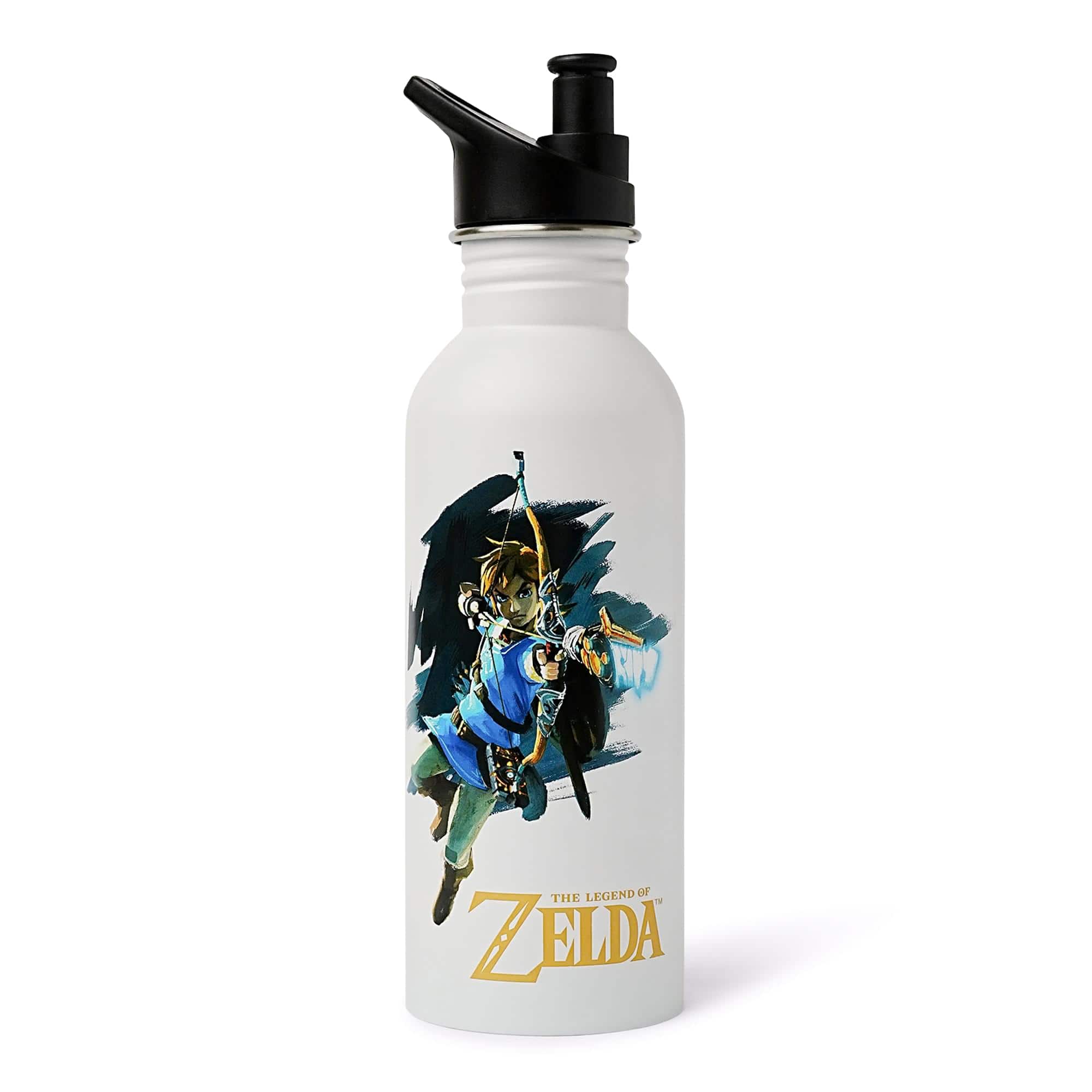 Pyramid America - The Legend Of Zelda: Breath Of The Wild Link 25 Ounce Metal Canteen Bottle - White