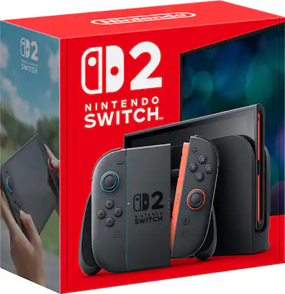 Nintendo Switch box with a red background and the words "Nintendo Switch" written on it.