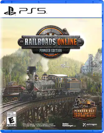 PS5 Railroads Online Pioneer Edition 16+ - for everyone, from children to adults. ESRB: E (for Everyone). Online play is optional and no internet connection is required! Bonus content included with the Pioneer DLC. - E (Everyone)