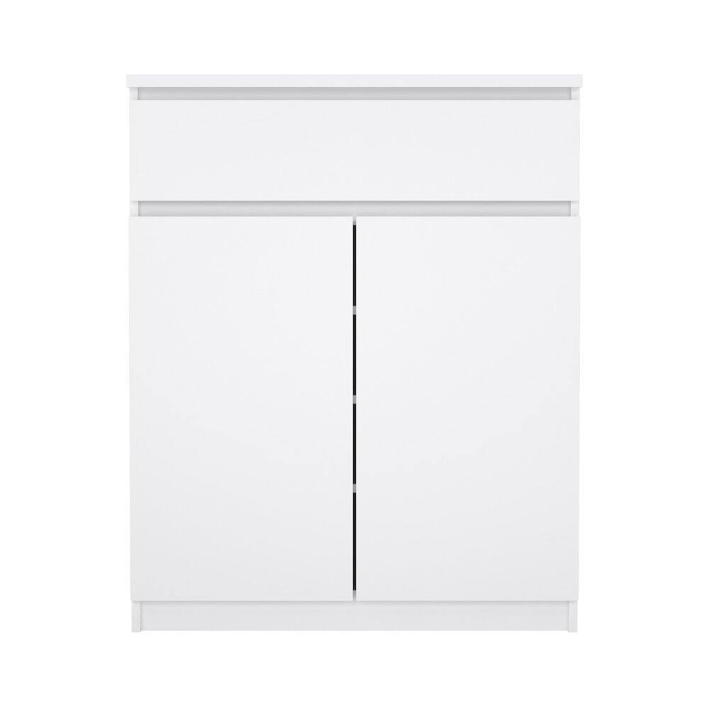 Angle. Tvilum - Scottsdale 1 Drawer, 2 Door Sideboard High Gloss - White.