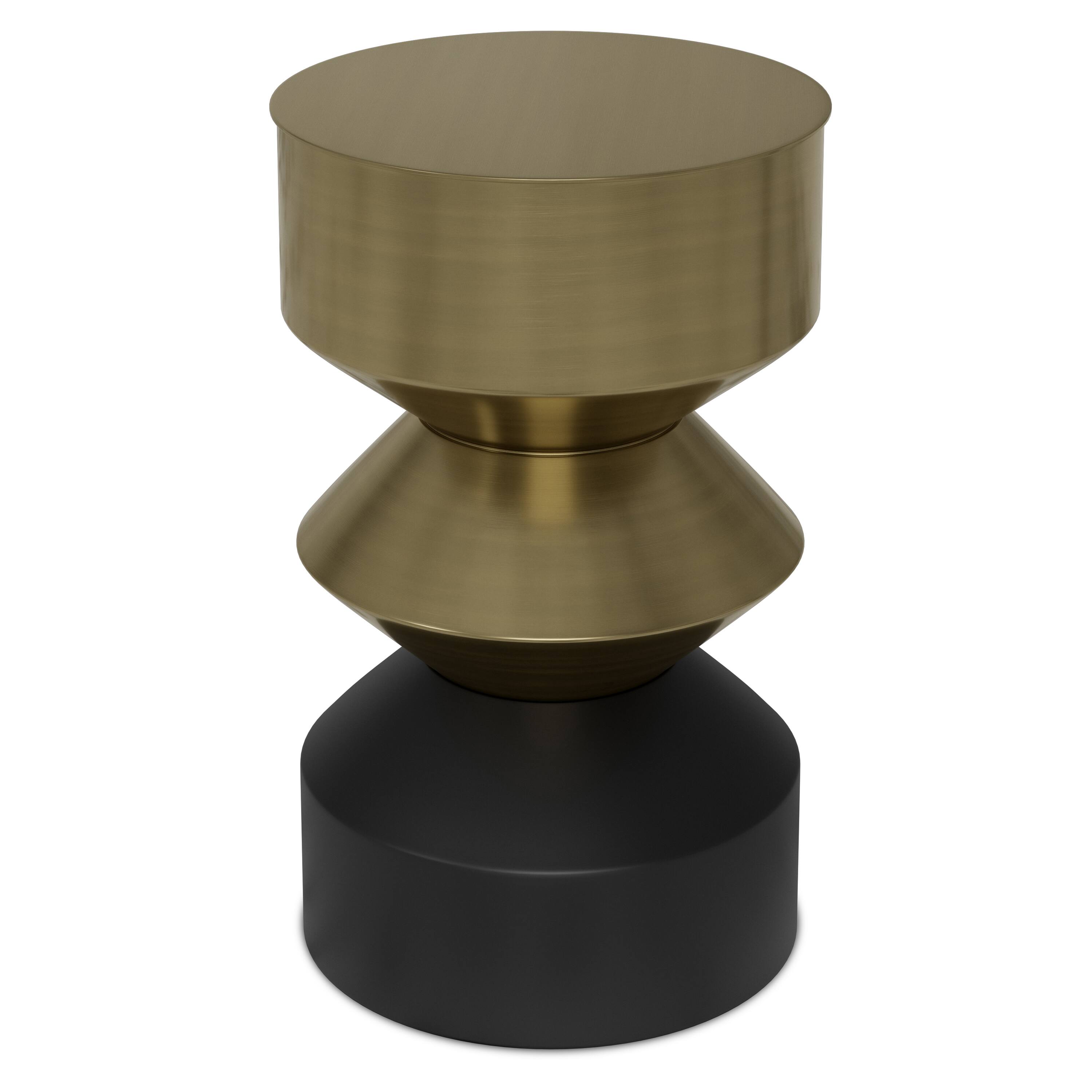 Angle. Simpli Home - Miller  Side Table - Black/Brass.